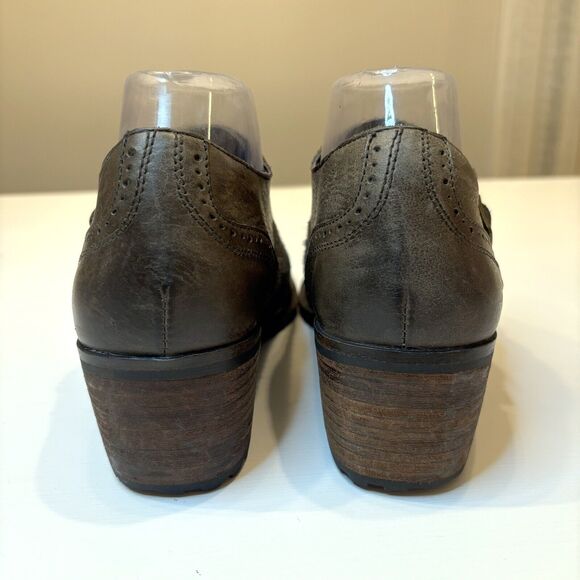 Aetrex Women's Distressed Leather Double Buckle Comfort Shoes Heels US Size 8.5 - Picture 6 of 9